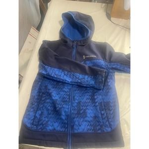 Boy's Free Country Blue Water Restant Blue Hooded Jacket-Size 10-12-Very Nice
